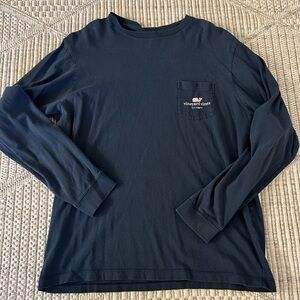 Vineyard Vines Men's Dark Blue Long Sleeve Tee